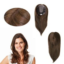 Women Topper  Hair Toupee Fine Mono Wefted Top Piece Cuticle Remy Hair 14'' TP18