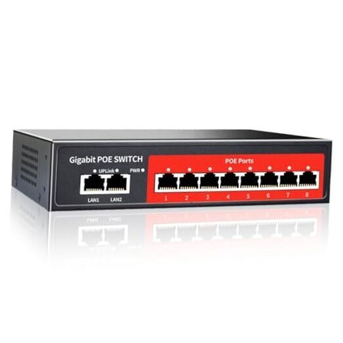 8 Port Gigabit PoE Switch with 2 Gigabit 10 Gigabit Ports|120W 8xPoE+