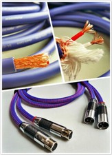 1Pair 1.5M PCOCC Copper XLRAudio Cable Carbon Connector Plug
