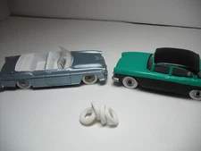 NEW TIRES! POST-WAR DINKY15MM O/D CHUNKY TREAD WHITE TIRES. SET OF 4