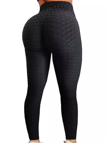 Hochtaillierte Damen-Yogahose Anti-Cellulite zerknitterte Butt-Leggings Push Up FITNESSSTUDIO - Bild 25 von 42