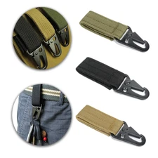 Tcatical Nylon Molle Clip Buckle Key Ring Heavy Duty Belt Keeper Clip Key Holder