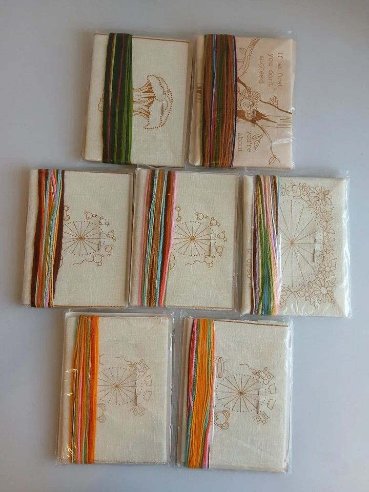 Sunset Designs Jiffy Stitchery Stamped Embroidery Kit Lot of 7 (5 Designs) NOS - Image 2 of 4