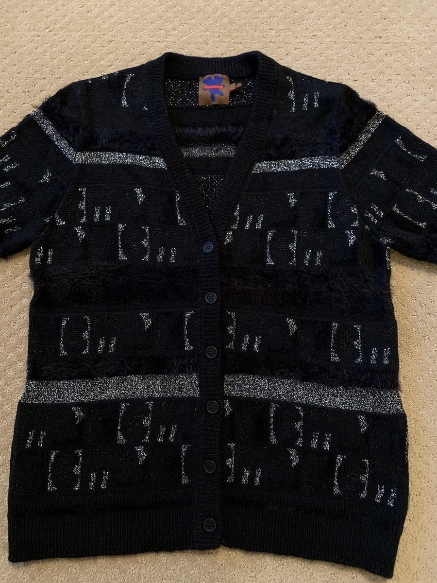 Heaven By Marc Jacobs Loopy Logo Cardigan Sweater Black