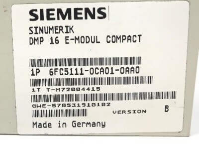 Siemens Sinumerik DMP 16 E-Modul Compact 6FC5111-0CA01-0AA0 Siemens Sinumerik DMP 16 E-Modul Compact 6FC5111-0CA01-0AA0