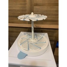 Two Tiered Baby Bottle Dryer Tree Rack White Blue Kitchen Cleaning Storage