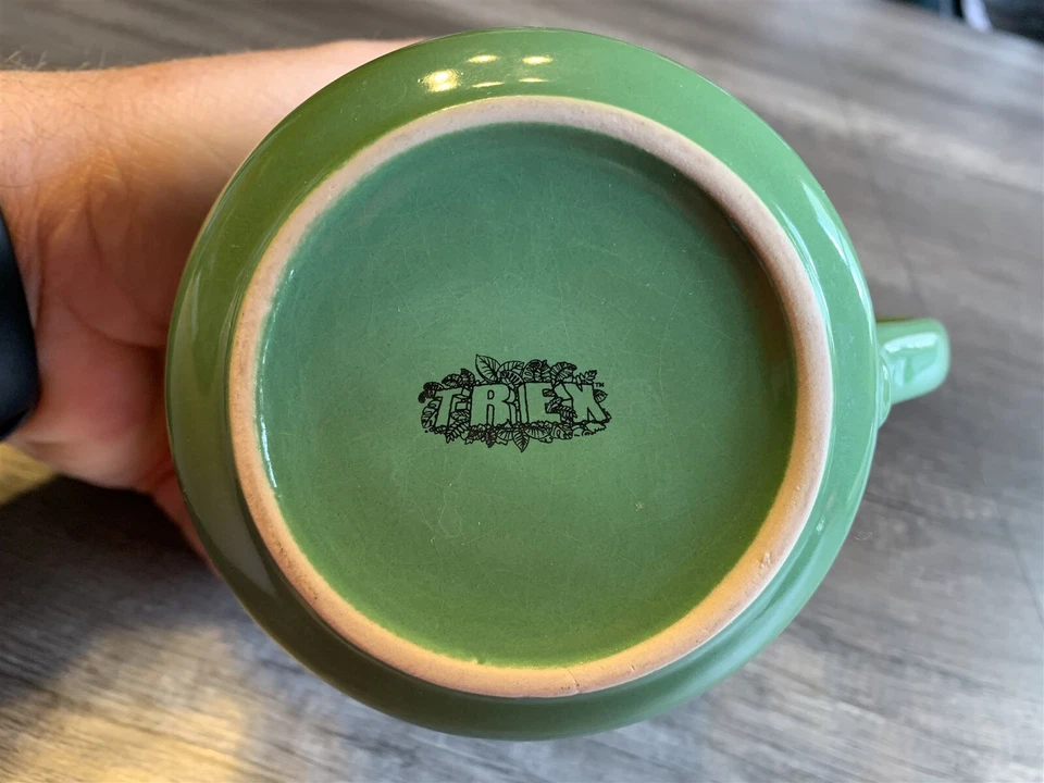 Taza de café T-Rex Restaurant A Prehistoric Family Adventure verde dinosaurio Foto 4 de 4