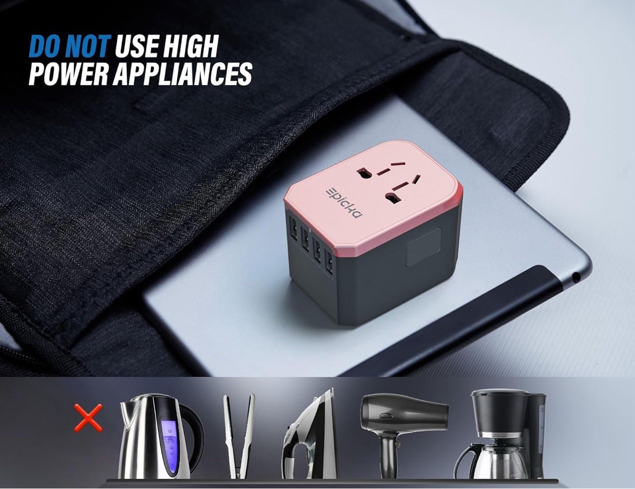 EPICKA Universal Travel Adapter, European Travel Adapter-For Italy, UK, Japan