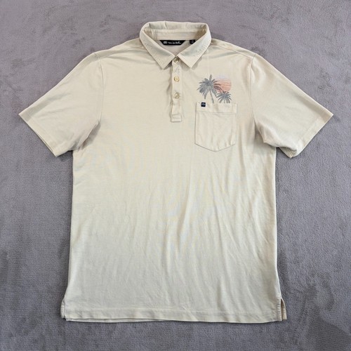 Travis Mathew Picnic Golf Polo Shirt Men Medium Heather Alabaste Performance