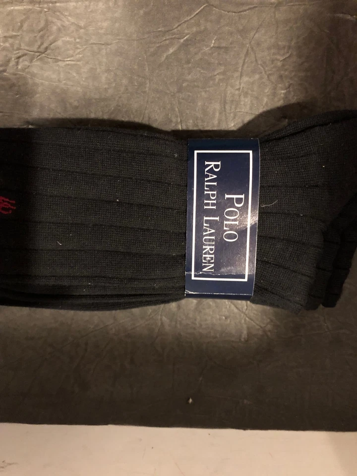 New NWT Set of 3 Polo Ralph Lauren Men's Black Dress Socks Cotton Nylon - Image 2 of 4