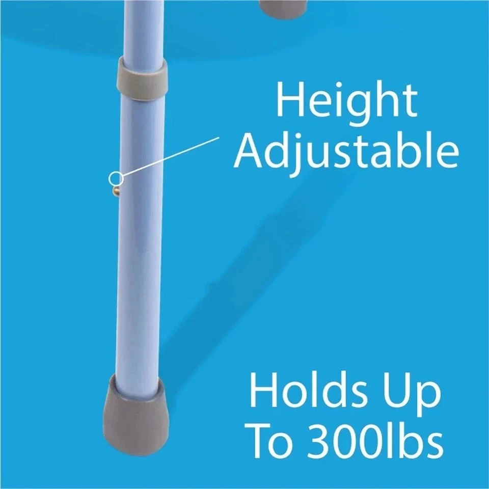 Carex 3-in-1 Deluxe Folding Bedside Commode Portable Toilet Safety Frame Raised - Image 4 of 4