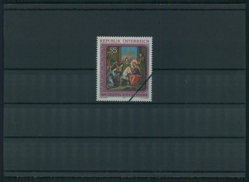 ÖSTERREICH MUSTER-MARKE SELTEN!! RR!! 1988 WEIHNACHTEN KRIPPE xc73 - Bild 1 von 1