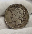 1921 US Peace Silver Dollar $1  Key Date Fine (Cleaned) High Relief