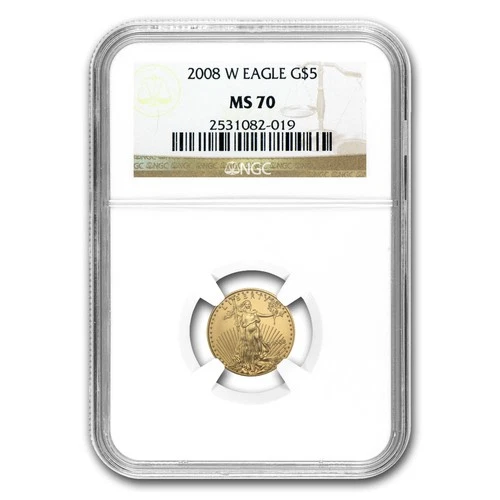 2008-W 1/10 oz Burnished American Gold Eagle MS-70 NGC