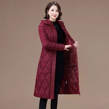 Women's Winter Long Puffer Coat Hooded Quilted Warm Parka Jacket