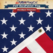 DuraPatriot 3x5 American Flag - Made in USA, Heavy Duty, All-Weather High Win...