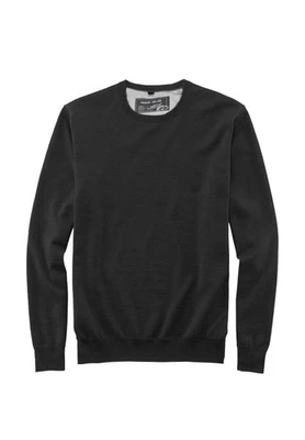 Marvelis Herren Pullover Casual Fit Rundhals Einfarbig Schwarz - Bild 1 von 3