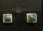 Malachite Green Resin Sterling Silver 925 Earrings Studs Artisan Mexico Posts — photo 5