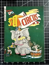 1953 Fiction House - 3-D 3D Circus #1 w/glasses Golden Age Pre Code Comic - FN!