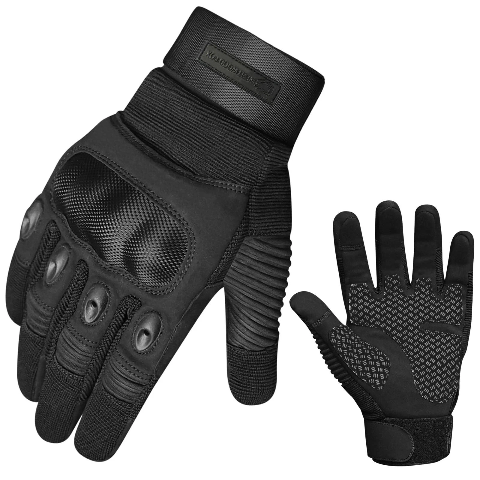 WFX Motorcycle Gloves for Men and Women Hard Knuckle Full Finger L, Black