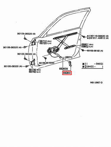Genuine Toyota LandCruiser 47 45 Series HJ Front Door Window Regulator Handle x2 - Picture 17 of 20