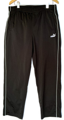 Puma Mens Pants Black Size Medium Polyester Casual Sports Active Drawstring