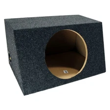 Car Audio Single 12" Sealed Subwoofer Slanted Hatchback Stereo Sub Box Enclosure