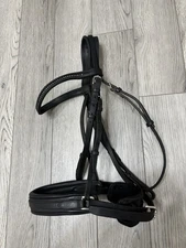 Devoucoux Makila Dressage Bridle Black Leather SizeM Full Horse Crystal Browband