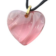 Baccarat Necklace Pendant Logo Heart Red Crystal GY17 MQ Women Used
