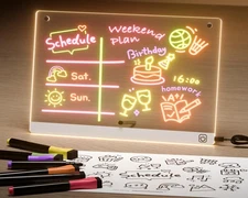 LED Note Board with 7 Colors, Magnetic Acrylic Light Up Board for DIY Blessin...