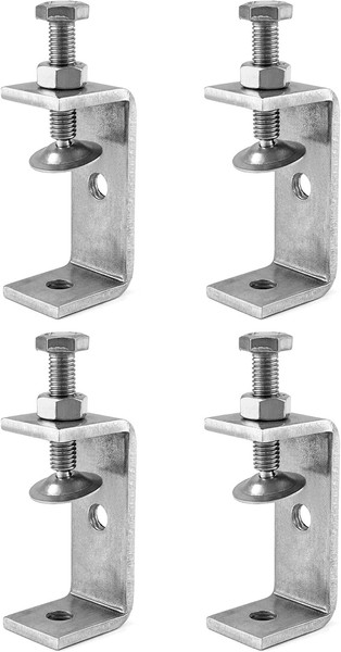 Qwork 4 StüCk 304 Edelstahl C Zwingen, Hochleistungs C Klemme, FüR Heimwerker H-image