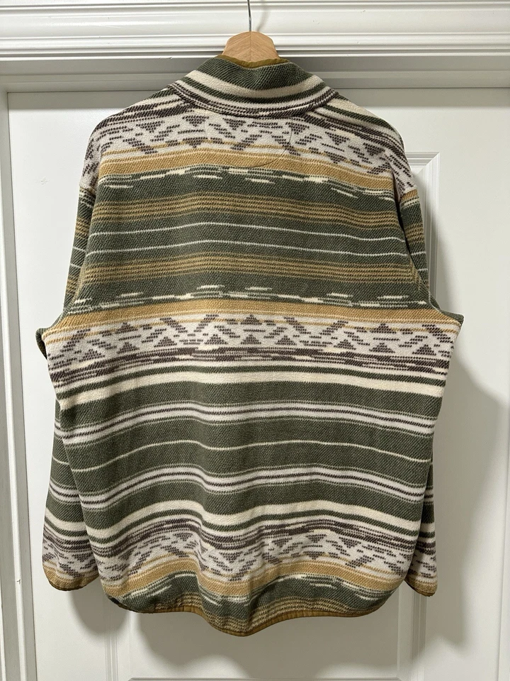 Suéter Cinch Para Hombre L Azteca/Suroeste Polar Polar Polar 1/4 Pullover a Presión Foto 2 de 4