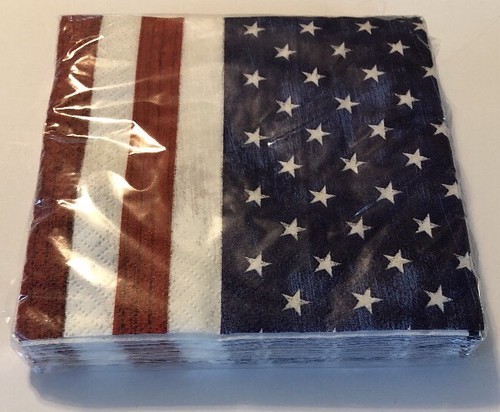 Flag Paper Cocktail Dessert Napkins Patriotism Made in USA Fourth July 4th 16/p - Picture 8 of 12