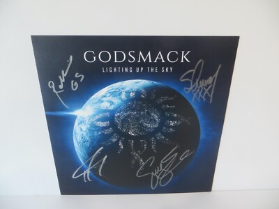 Godsmack Band SIGNED ''Lighting Up The Sky'' LP Record Album Art Card - Autograph