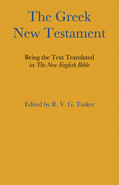 The Greek New Testament Tasker Paperback Cambridge University Press