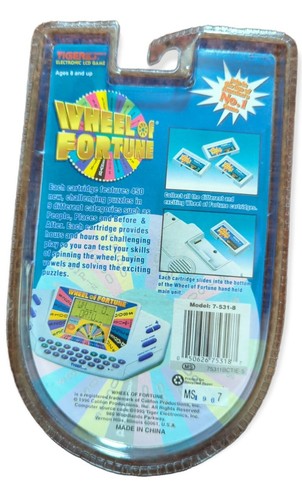 Cartuccia videogioco portatile vintage Wheel of Fortune #8 Tiger Electronics NUOVO - Foto 2 di 2