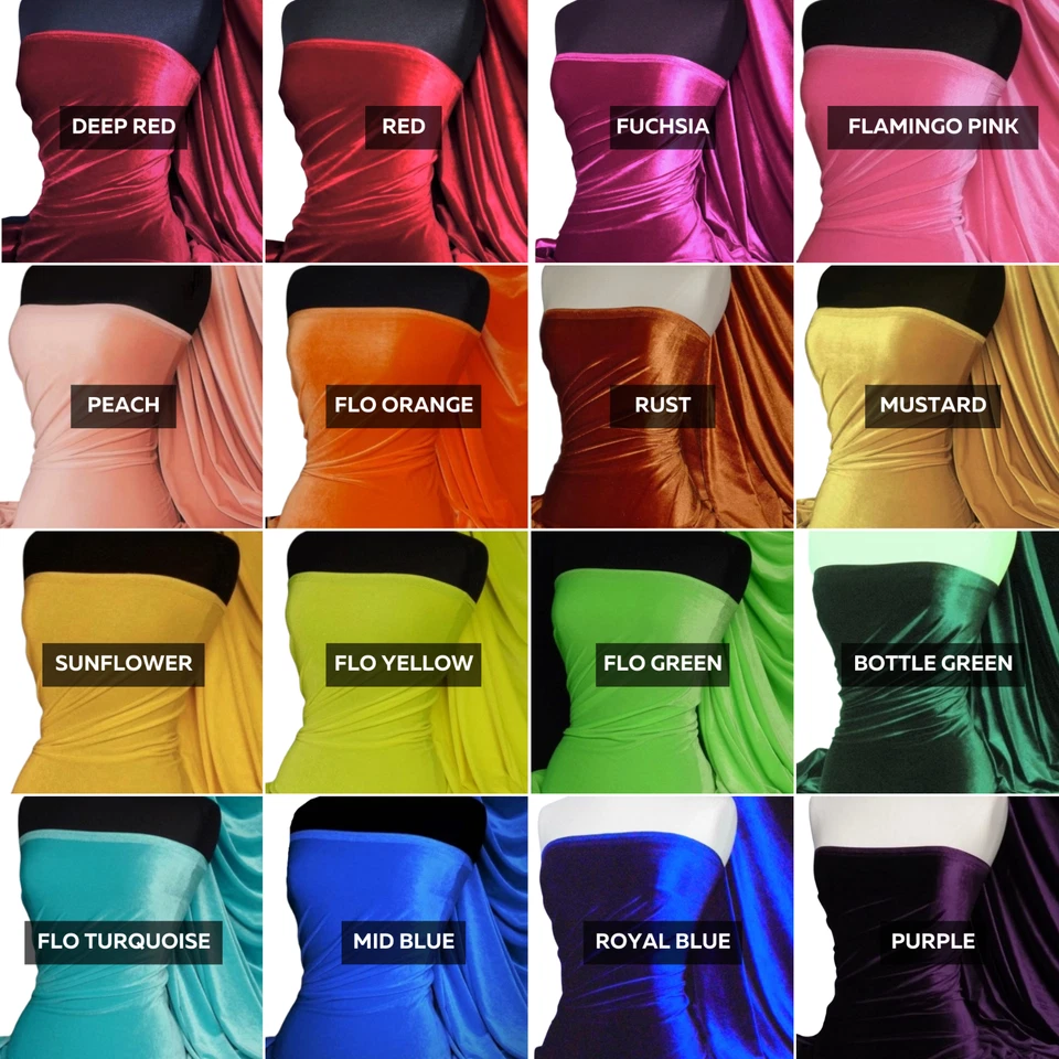 Velvet /Velour Smooth Finish 4 Way Stretch Spandex Fabric- Q559 By Tia Knight - Image 3 of 4