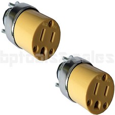 2pc Female Extension Cord Replacement Electrical Plugs 15AMP 125V End