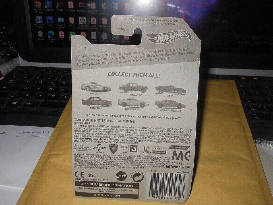 MODELLO AUTO Lamborghini Murcielago Orange * Hot Wheels Fast & Furious  DIE CAST - Immagine 2 di 2