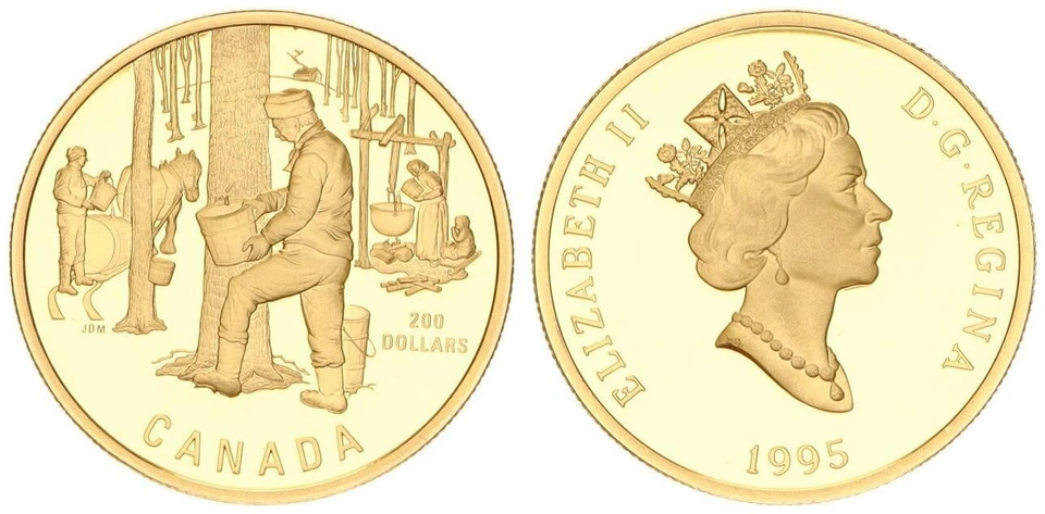 Kanada 200 Dollar Gold 1995 Sugaring  Polierte Platte (PP, Proof)   93930 - Bild 1 von 1
