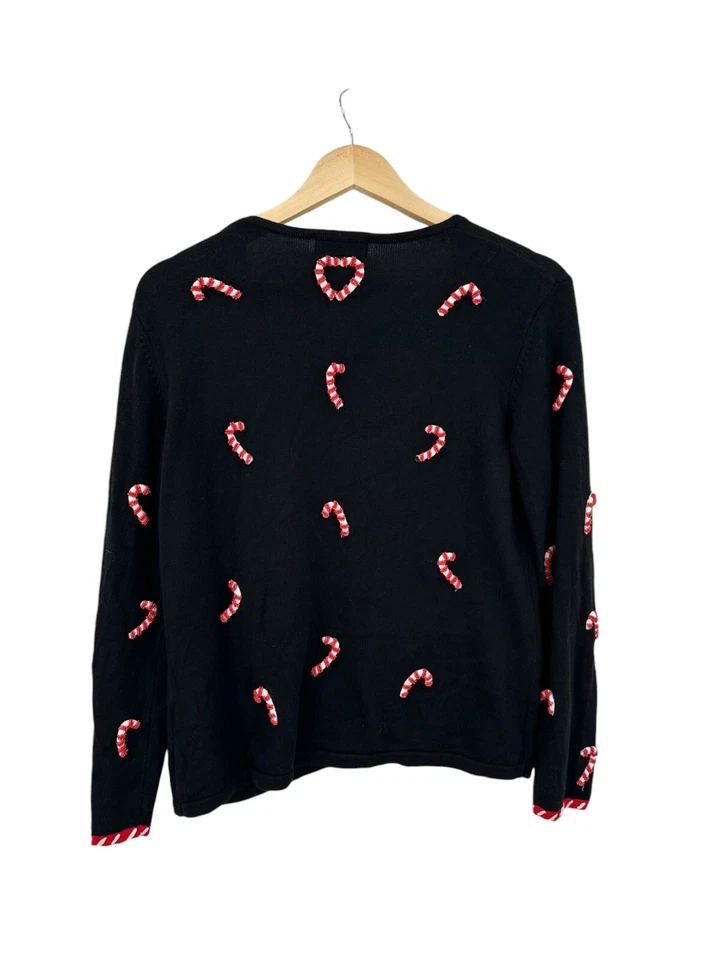 Suéter Berek De Colección Navidad Para Mujer Talla M Bastones de Caramelo Vacaciones Cuentas Grannycore Foto 2 de 4