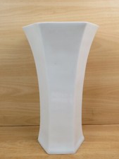 vecchio VASO BIANCO DA FIORI ESAGONALE portafiori in ceramica design vintage di