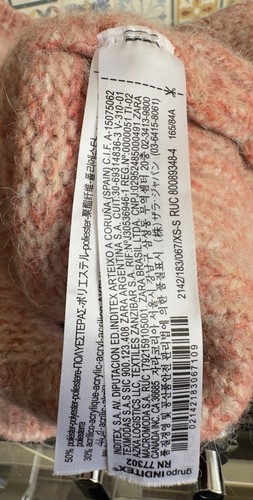 Zara Mujer Mezcla Lana Cuello Tortuga Jersey Rosa Coral Mediano - Imagen 9 de 9