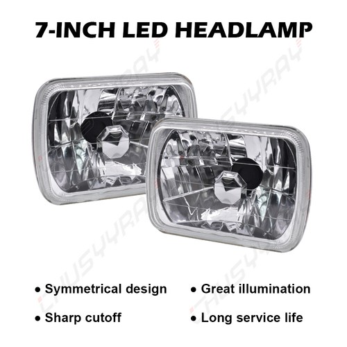 Pair 7x6" HEADLIGHTS Headlights Hi/Lo beam DRL 6500K FIT Isuzu Pickup I-Mark - Foto 5 di 16