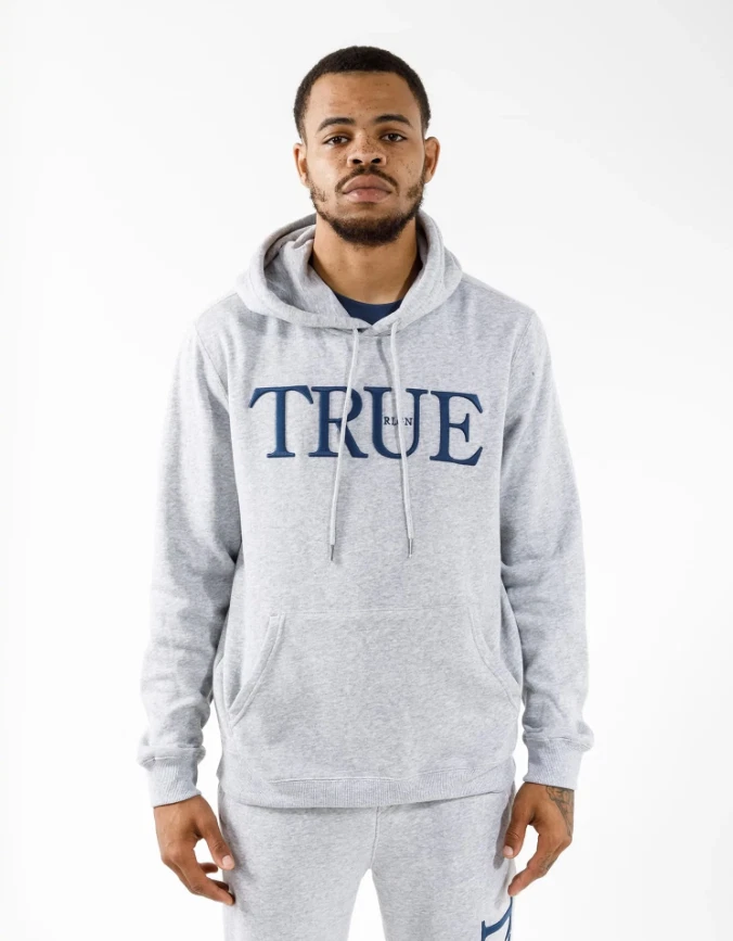 True Religion True Logo Hoodie Sweatshirt Sweater Heather Gray Size Medium  $119 | eBay