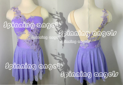 Purple Ice Figure Skating Dress/Dance/Baton Twirling costume Outfit Custome