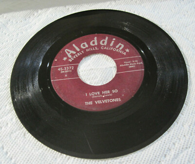 THE VELVETONES / GLORY OF LOVE  / I LOVE HER SO / ALADDIN / BEV. HILLS CAL. 