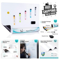 Versatile 25x17 Magnetic Dry Erase Board for Fridge - Includes Markers  Eraser