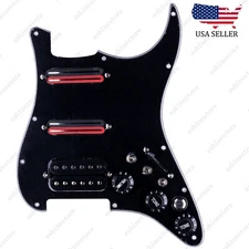 Guitar Hss Loaded Prewired Pickguard with Multi Switches For Strat St Red&Black