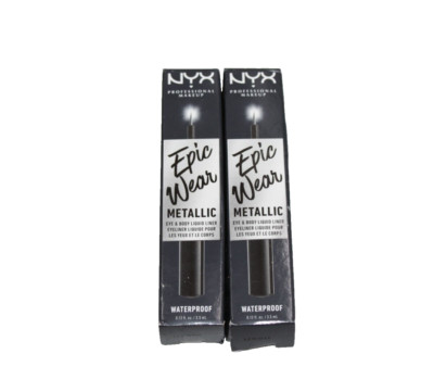 Lot of 2 NYX PROFESSIONAL MAKEUP Epic Wear Liquid Liner Eyeliner BLACK METAL